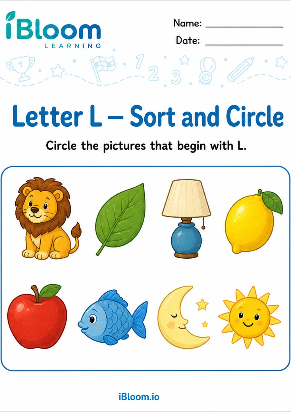 Preview of Letter L — Sort and Circle worksheet