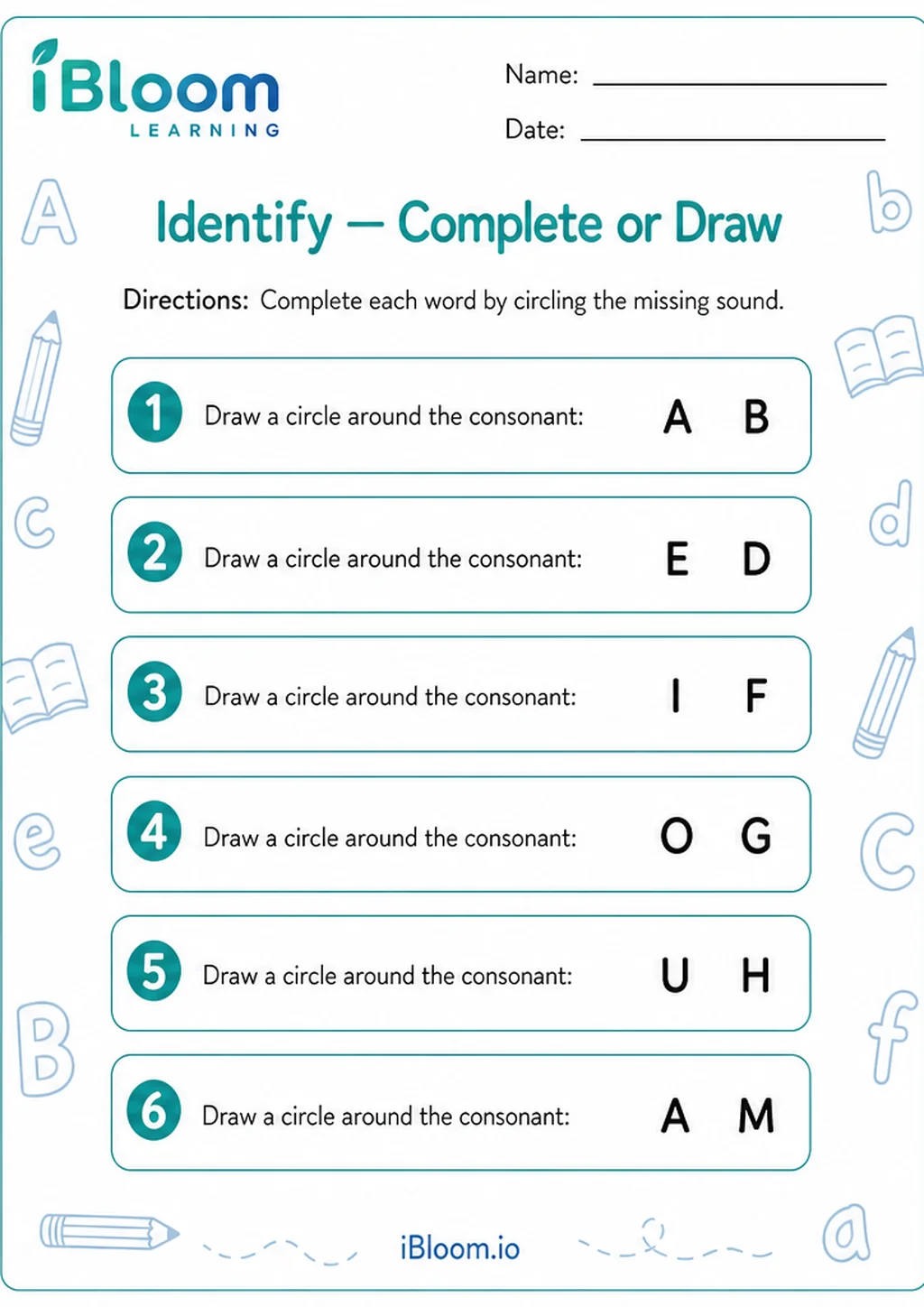 Preview page 1 of Identify — Complete or Draw