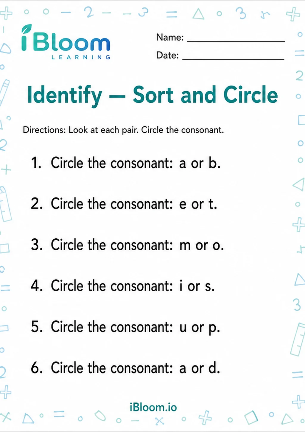 Preview of Identify — Sort and Circle worksheet