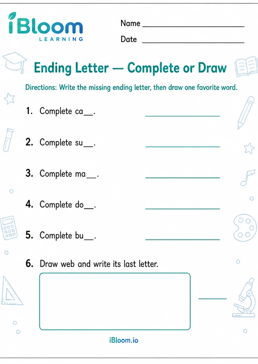 Preview page 1 of Ending Letter — Complete or Draw