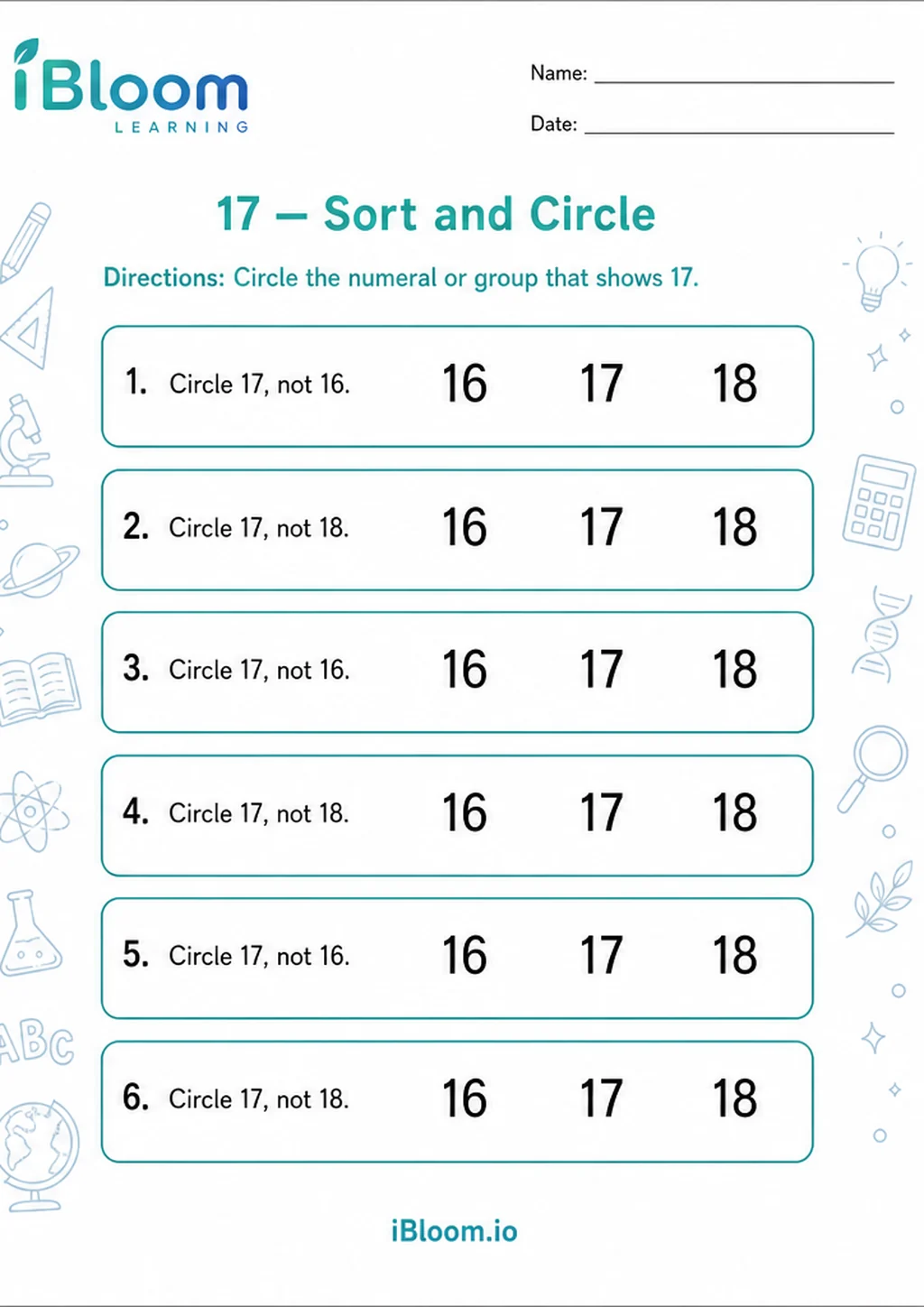Preview of 17 — Sort and Circle worksheet