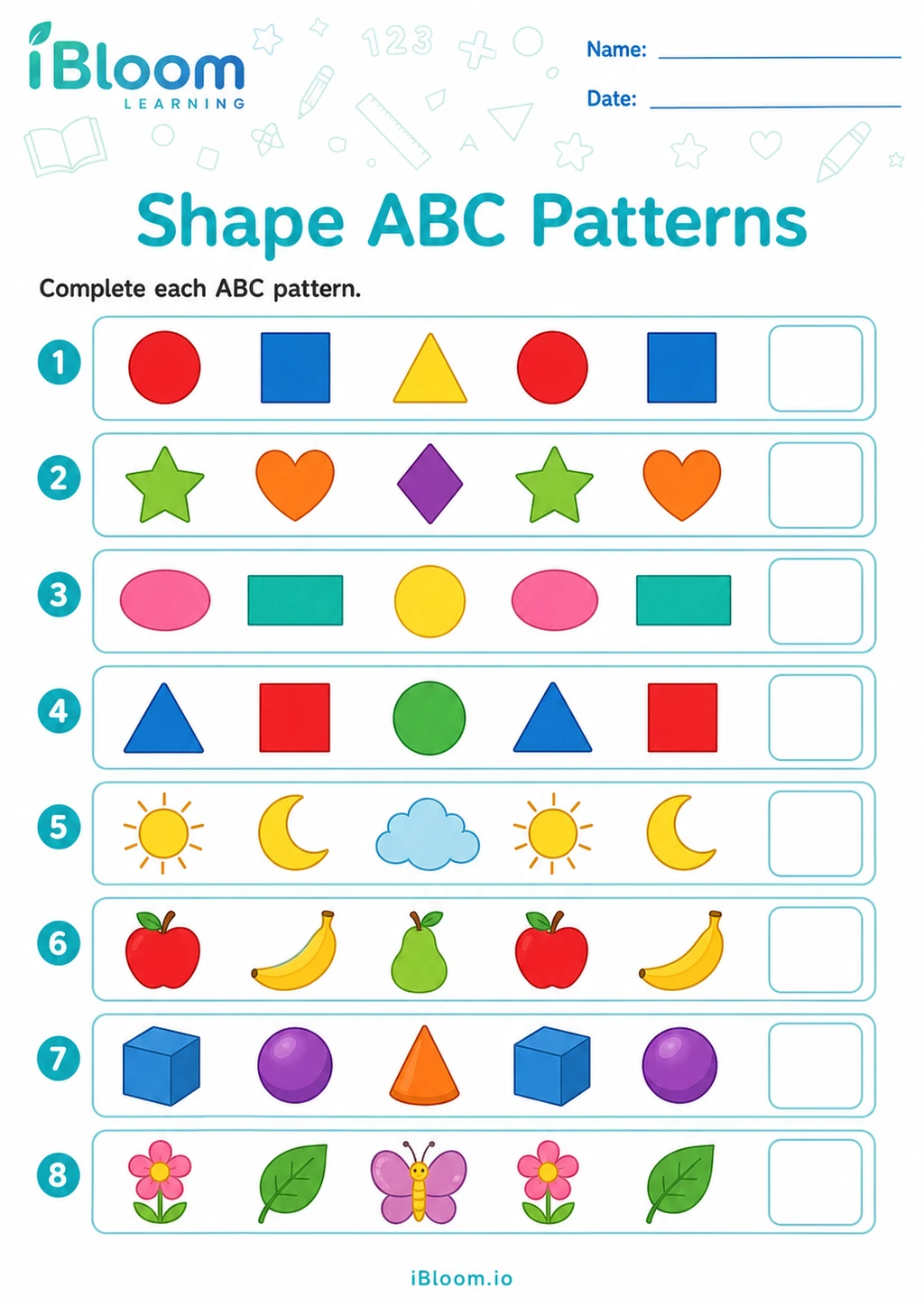 Preview page 1 of Shape ABC Patterns
