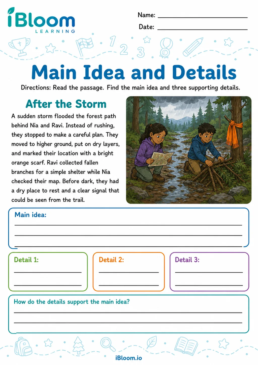 Preview of Main Idea and Details worksheet