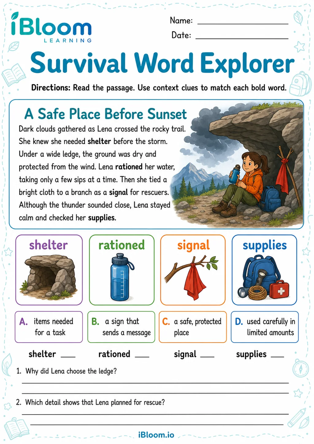 Preview page 1 of Survival Word Explorer