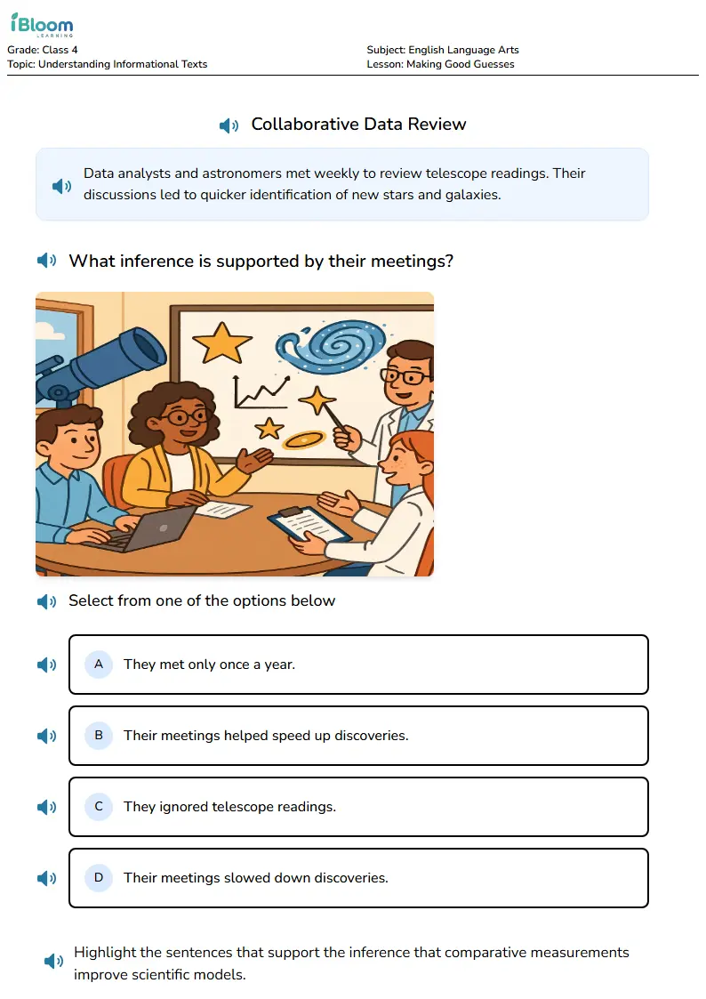 Free Making Good Guesses Worksheets for Class 4 | iBloom