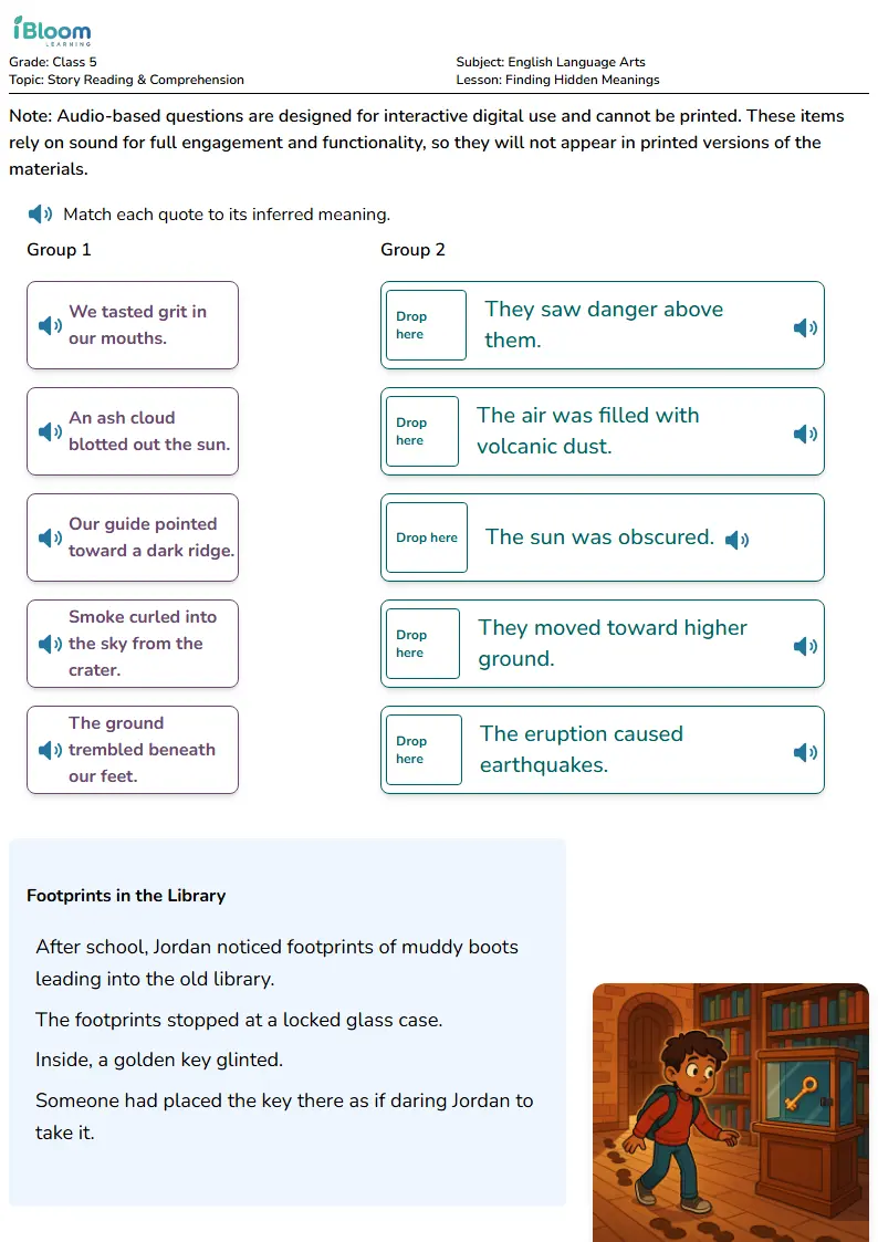Free Finding Hidden Meanings Worksheets for Class 5