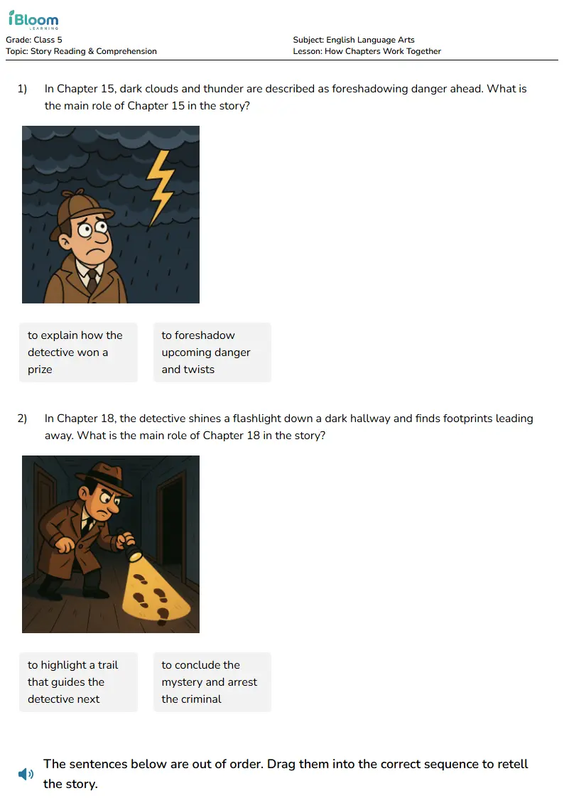 Free How Chapters Work Together Worksheets for Class 5