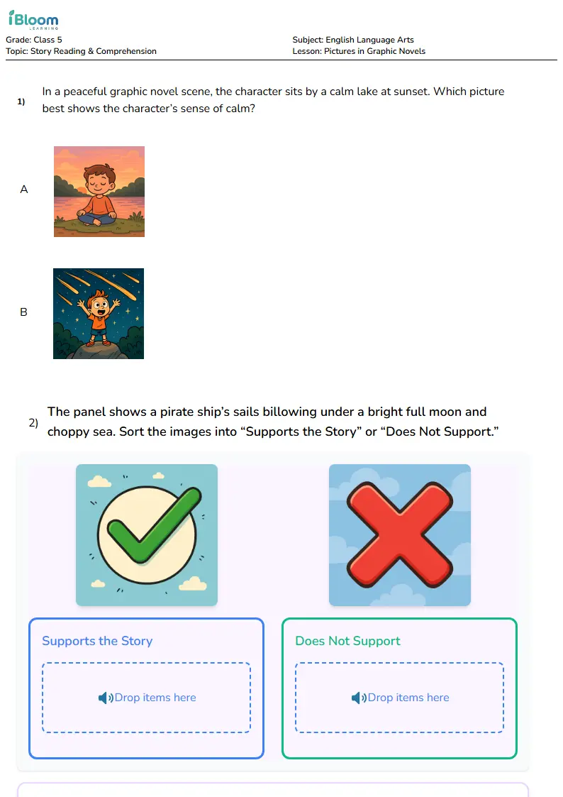 Free Pictures in Graphic Novels Worksheets for Class 5 | iBloom