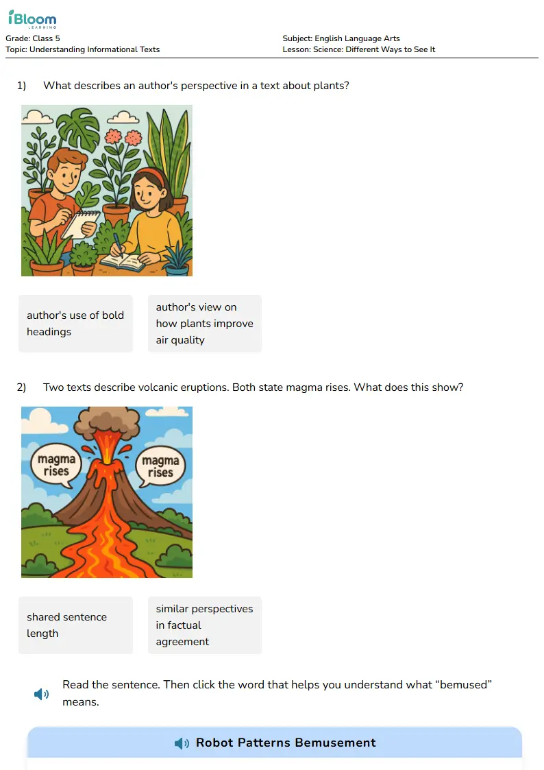 Free Science: Different Ways to See It Worksheets for Class 5 | iBloom