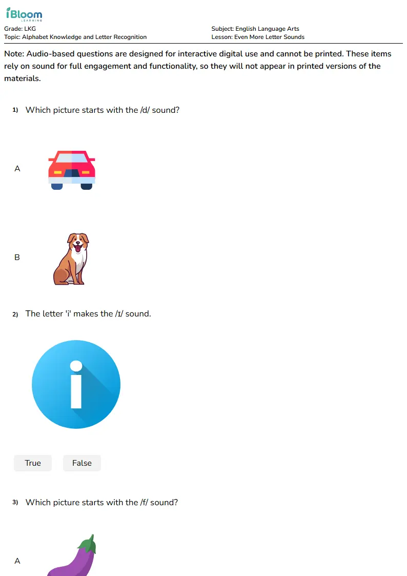 Free Even More Letter Sounds Worksheets for Lkg | iBloom