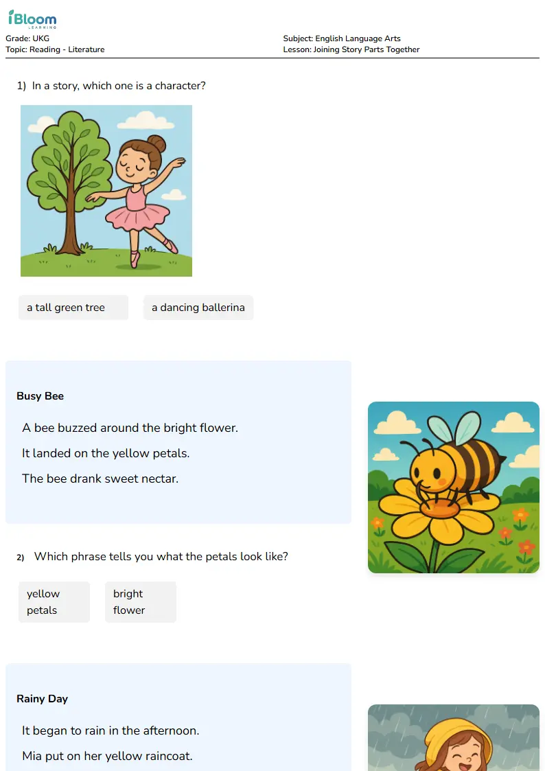 Free Joining Story Parts Together Worksheets for Ukg | iBloom