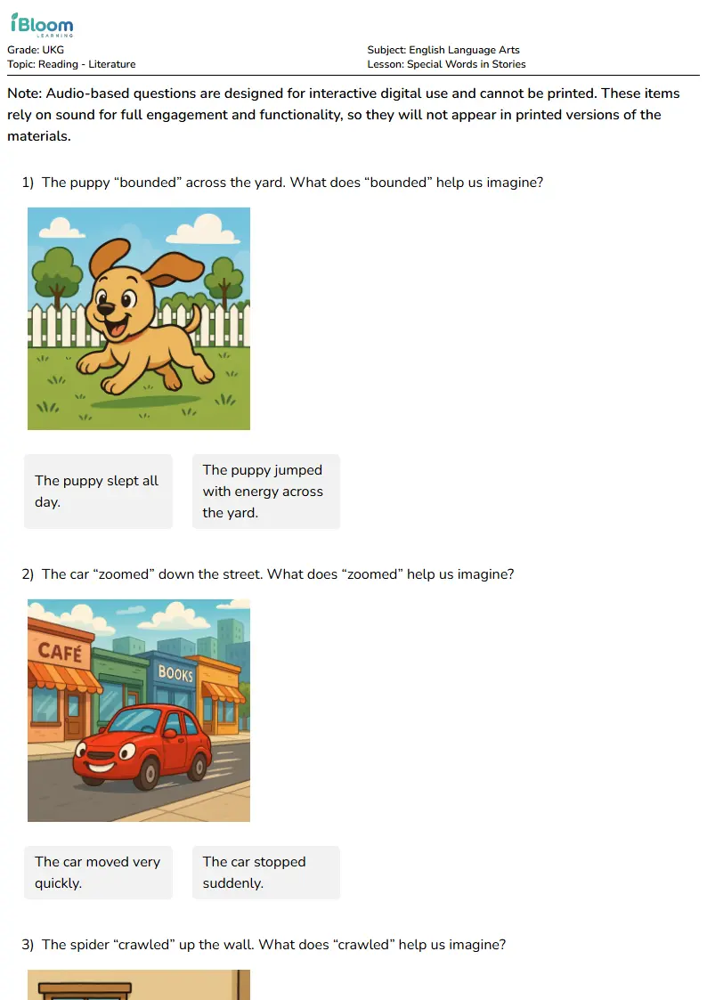 Free Special Words in Stories Worksheets for Ukg | iBloom