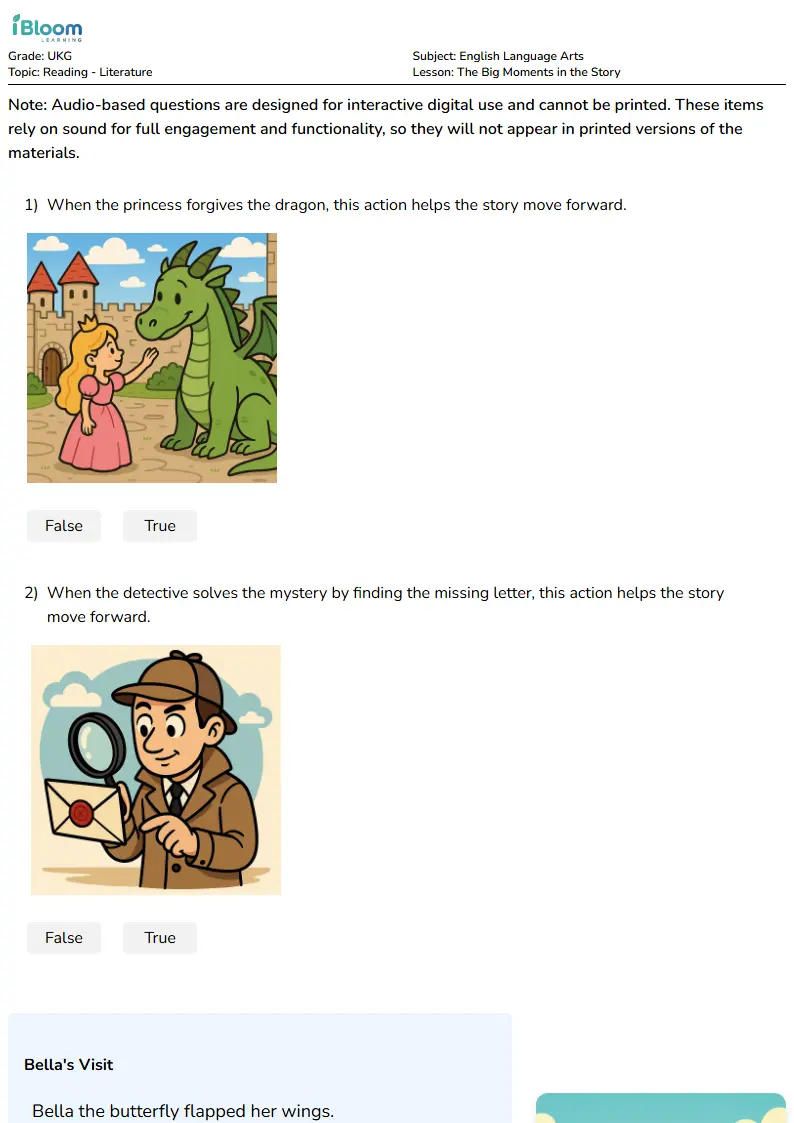 Free The Big Moments in the Story Worksheets for Ukg | iBloom