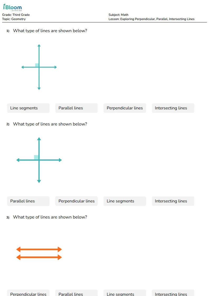 Lines Rays and Line Segments Worksheets | iBloom
